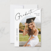 ミニマモダンリストの卒業写真卒業パーティー 招待状 (正面)