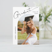 ミニマモダンリストの卒業写真卒業パーティー 招待状 (スタンド正面)