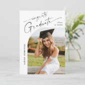 ミニマモダンリストの卒業写真卒業パーティー 招待状 (スタンド正面)