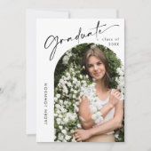 ミニマモダンリストの卒業写真卒業パーティー 招待状 (正面)