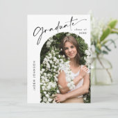 ミニマモダンリストの卒業写真卒業パーティー 招待状 (スタンド正面)