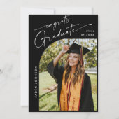 ミニマモダンリストの卒業写真卒業パーティー 招待状 (正面)