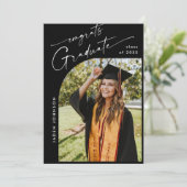 ミニマモダンリストの卒業写真卒業パーティー 招待状 (スタンド正面)