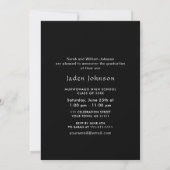 ミニマモダンリストの卒業写真卒業パーティー 招待状 (裏面)