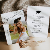 ミニマモダンリストの卒業写真卒業パーティー 招待状