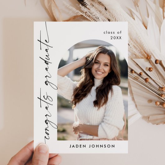 ミニマモダンリストの卒業写真卒業パーティー 招待状