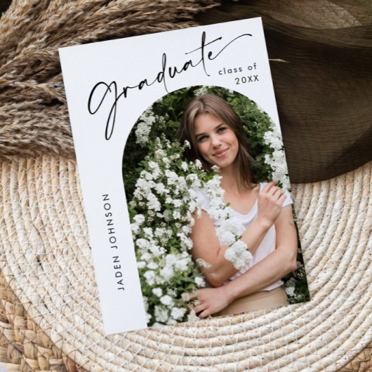 ミニマモダンリストの卒業写真卒業パーティー 招待状