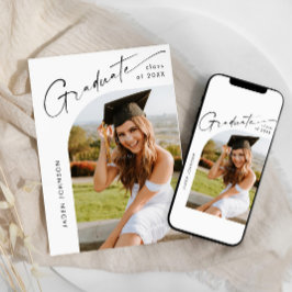 ミニマモダンリストの卒業写真卒業パーティー 招待状