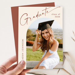 ミニマモダンリストの卒業写真卒業パーティー 招待状