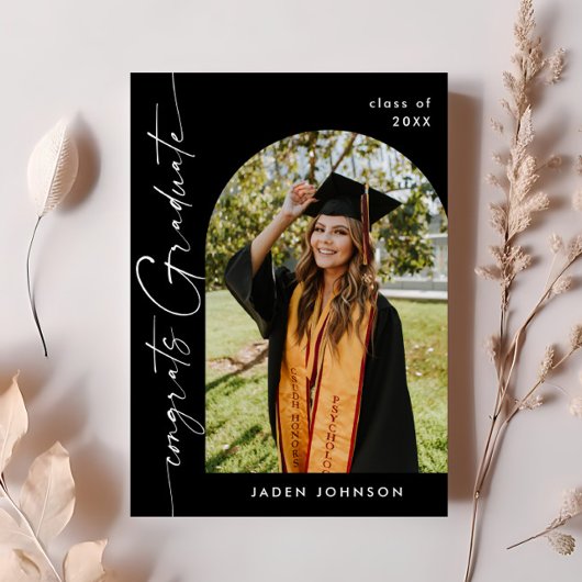 ミニマモダンリストの卒業写真卒業パーティー 招待状