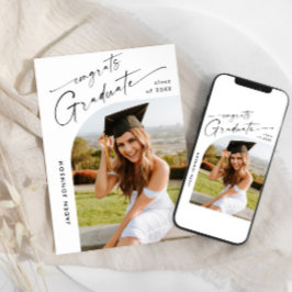 ミニマモダンリストの卒業写真卒業パーティー 招待状