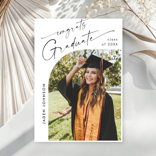 ミニマモダンリストの卒業写真卒業パーティー 招待状