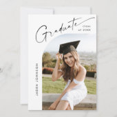 ミニマモダンリストの卒業写真卒業パーティー 招待状 (正面)