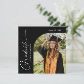 ミニマモダンリストの卒業写真卒業パーティー 招待状 (スタンド正面)