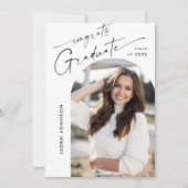 ミニマモダンリストの卒業写真卒業パーティー 招待状 (正面)