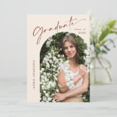 ミニマモダンリストの卒業写真卒業パーティー 招待状 (スタンド正面)