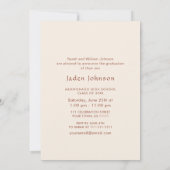 ミニマモダンリストの卒業写真卒業パーティー 招待状 (裏面)