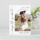 ミニマモダンリストの卒業写真卒業パーティー 招待状 (スタンド正面)