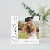 ミニマモダンリストの卒業写真卒業パーティー 招待状 (スタンド正面)