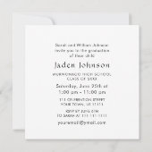 ミニマモダンリストの卒業写真卒業パーティー 招待状 (裏面)