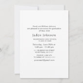 ミニマモダンリストの卒業写真卒業パーティー 招待状 (裏面)