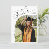 ミニマモダンリストの卒業写真卒業パーティー 招待状 (スタンド正面)