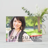 ミニマモダンリストの卒業写真 案内状 (スタンド正面)