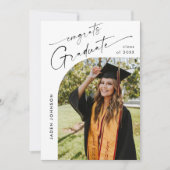 ミニマモダンリストの卒業4写真卒業パーティー 招待状 (正面)