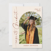 ミニマモダンリストの卒業4写真卒業パーティー 招待状 (正面)