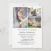 ミニマモダンリストの卒業4写真卒業パーティー 招待状 (裏面)