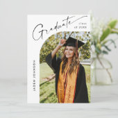 ミニマモダンリストの卒業4写真卒業パーティー 招待状 (スタンド正面)