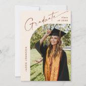 ミニマモダンリストの卒業4写真卒業パーティー 招待状 (正面)