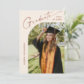 ミニマモダンリストの卒業4写真卒業パーティー 招待状 (スタンド正面)