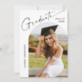 ミニマモダンリストの卒業4写真卒業パーティー 招待状 (正面)