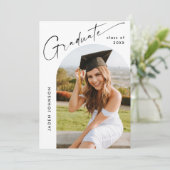 ミニマモダンリストの卒業4写真卒業パーティー 招待状 (スタンド正面)