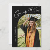 ミニマモダンリストの卒業4写真卒業パーティー 招待状 (正面)