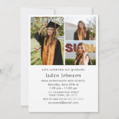 ミニマモダンリストの卒業4写真卒業パーティー 招待状 (裏面)