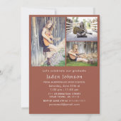 ミニマモダンリストの卒業4写真卒業パーティー 招待状 (裏面)