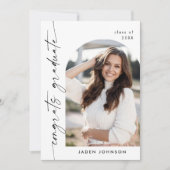 ミニマモダンリストの卒業4写真卒業パーティー 招待状 (正面)