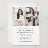 ミニマモダンリストの卒業4写真卒業パーティー 招待状 (裏面)