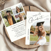 ミニマモダンリストの卒業4写真卒業パーティー 招待状