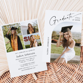 ミニマモダンリストの卒業4写真卒業パーティー 招待状