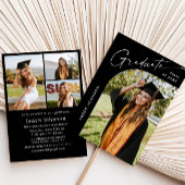 ミニマモダンリストの卒業4写真卒業パーティー 招待状