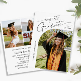 ミニマモダンリストの卒業4写真卒業パーティー 招待状