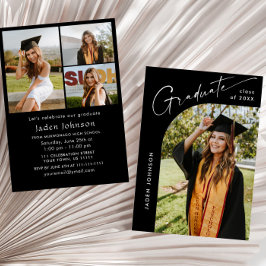 ミニマモダンリストの卒業4写真卒業パーティー 招待状