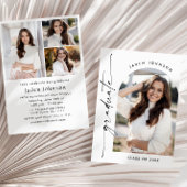 ミニマモダンリストの卒業4写真卒業パーティー 招待状