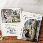 ミニマモダンリストの卒業4写真卒業パーティー 招待状