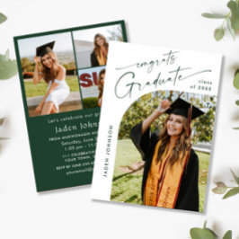 ミニマモダンリストの卒業4写真卒業パーティー 招待状