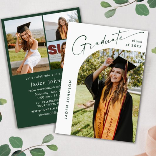 ミニマモダンリストの卒業4写真卒業パーティー 招待状