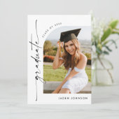 ミニマモダンリストの卒業4写真卒業パーティー 招待状 (スタンド正面)